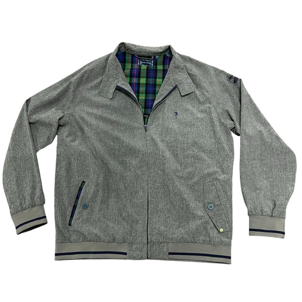 William Murray Golf Pebble Beach Golf Links Jacket XL Gray Full Zip Tartan Lined